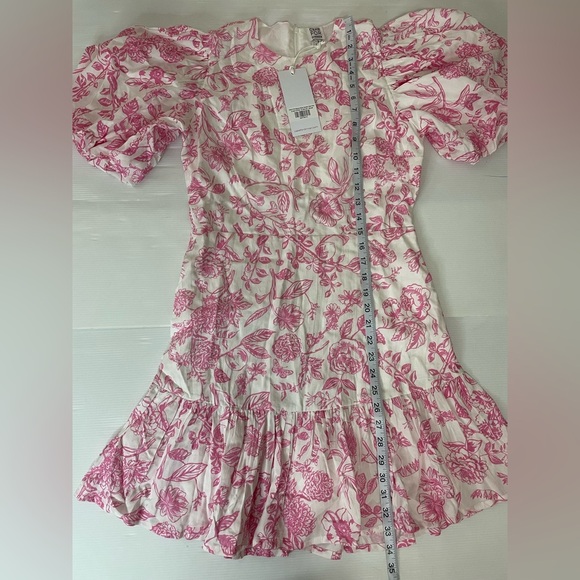 Cake For Dinner Claire Puff Sleeve Dress Garden Toile Pink Size Small NWT - Picture 4 of 9